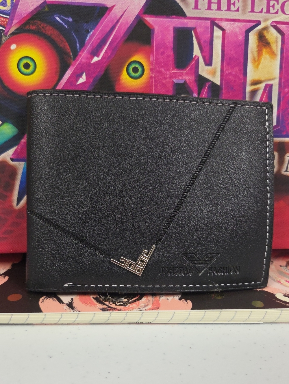 Men's Black Leather Bifold Wallet -